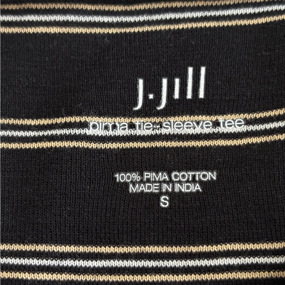 J. Jill Striped Top Women’s Small Black & White Pima Cotton - Picture 6 of 7